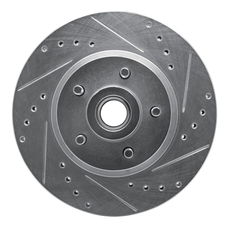 DFC 71-81 Chrysler New Yorker Front Right Drilled & Slotted Silver Brake Rotor