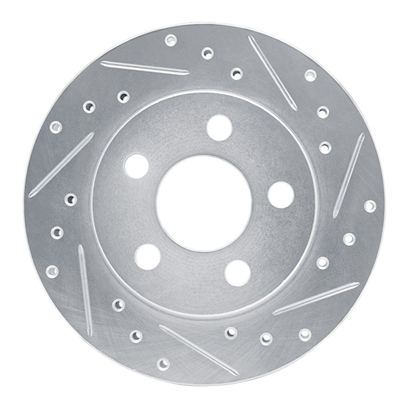 DFC 85-89 Dodge Shadow Front Right Drilled & Slotted Silver Brake Rotor