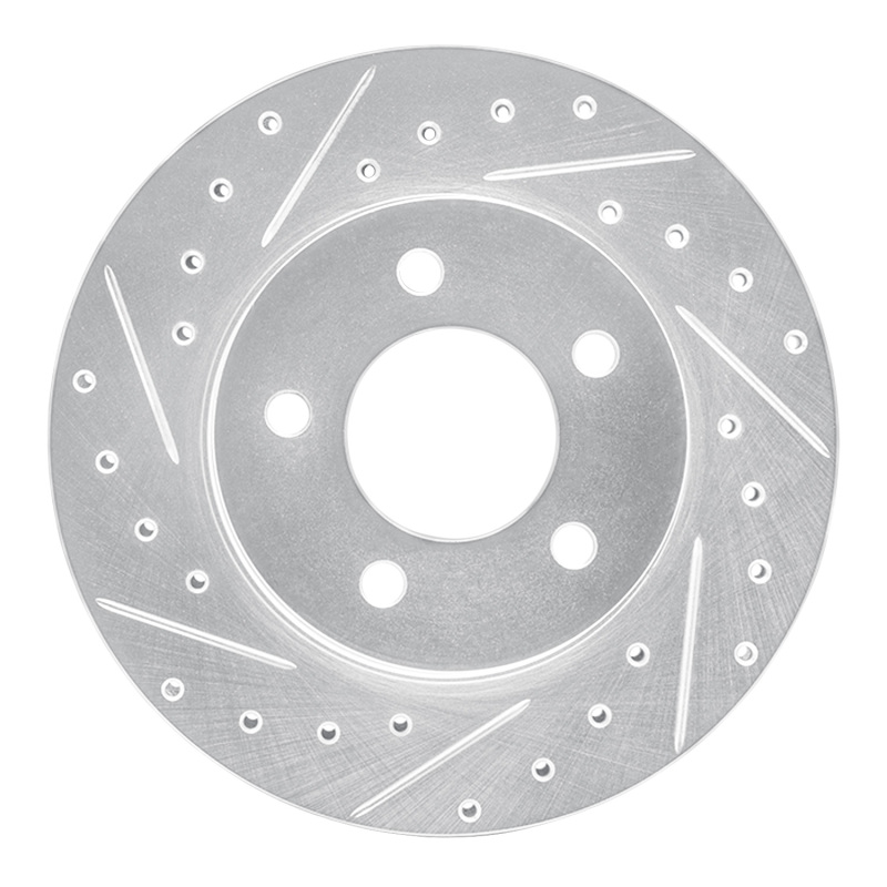 DFC 93-97 Chrysler LHS Front Left Drilled & Slotted Silver Brake Rotor