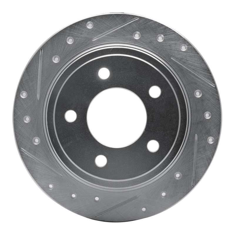 DFC 93-04 Chrysler LHS Rear Left Drilled & Slotted Silver Brake Rotor