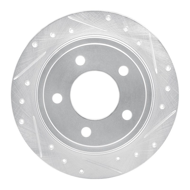 DFC 93-04 Chrysler LHS Rear Right Drilled & Slotted Silver Brake Rotor