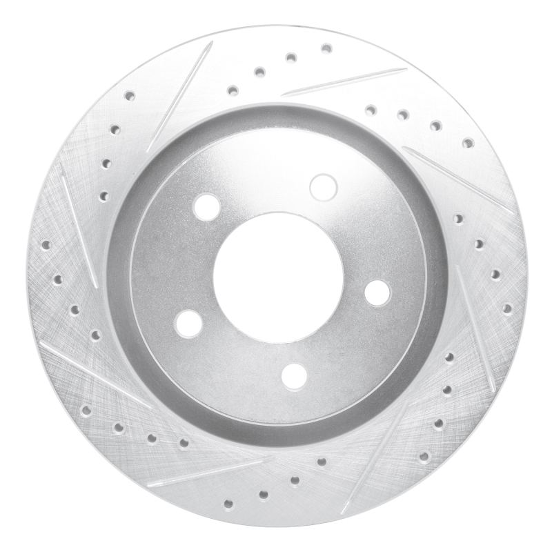 DFC 99-04 Chrysler 300M Front Left Drilled & Slotted Silver Brake Rotor