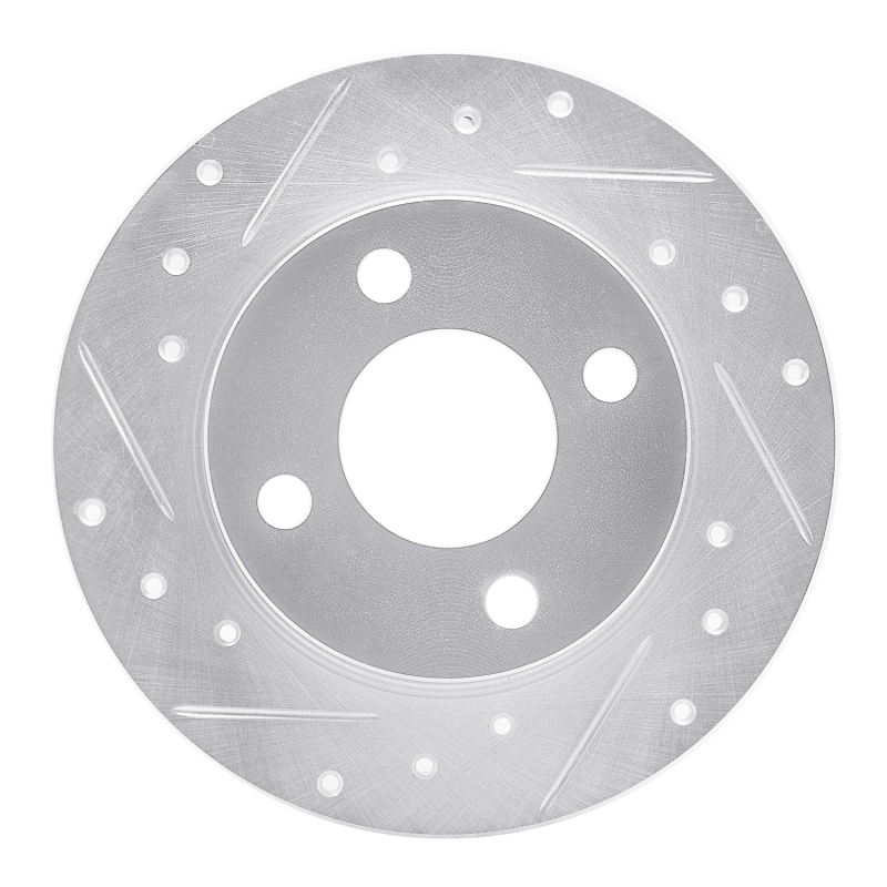 DFC 78-90 Dodge Omni Front Left Drilled & Slotted Silver Brake Rotor