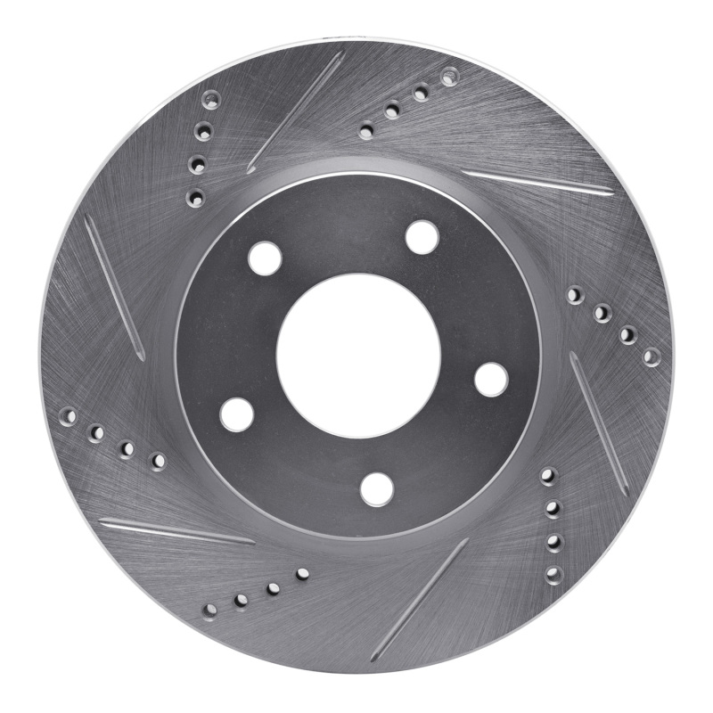 DFC 07-17 Dodge Caliber Front Left Drilled & Slotted Silver Brake Rotor