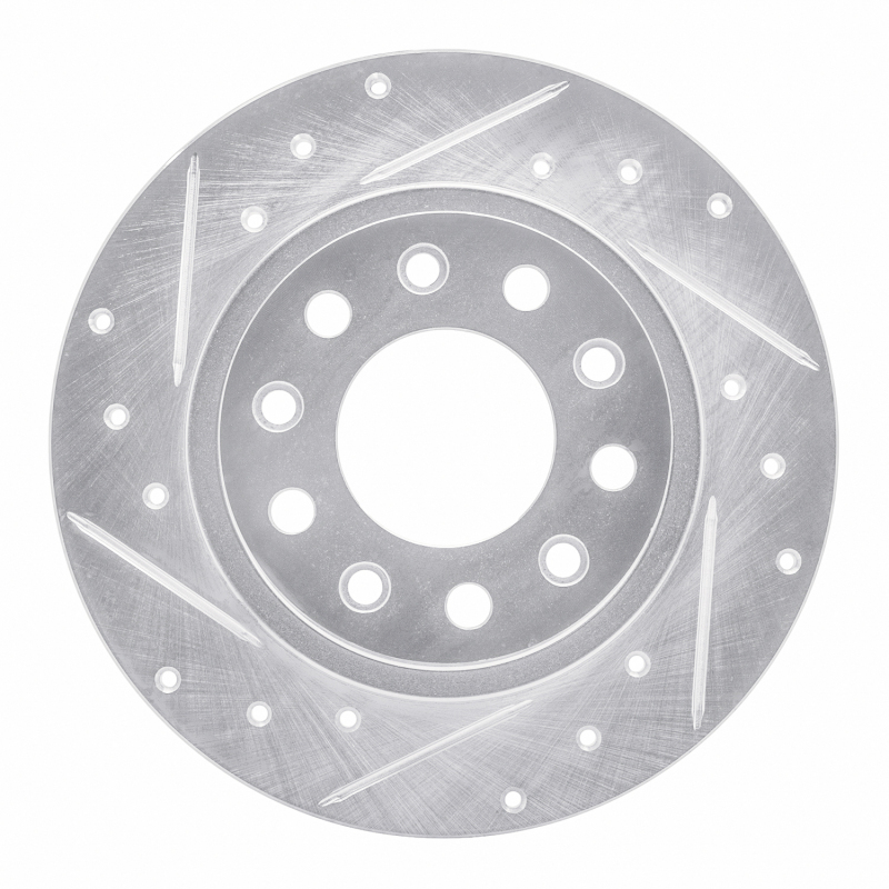 DFC 13-16 Dodge Dart Rear Left Drilled & Slotted Silver Brake Rotor
