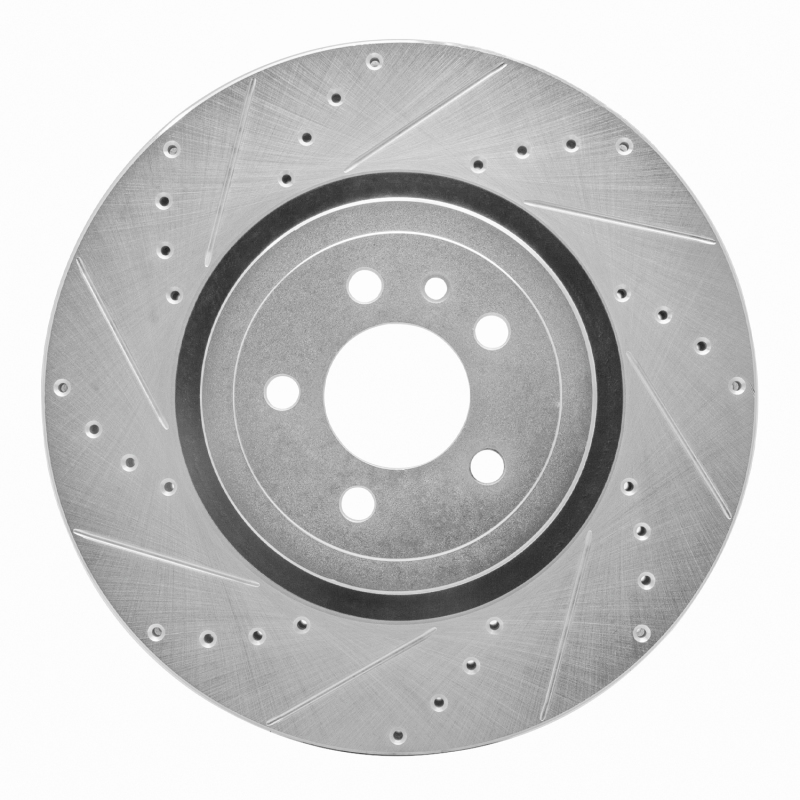 DFC 14-23 Dodge Charger Front Left Drilled & Slotted Silver Brake Rotor