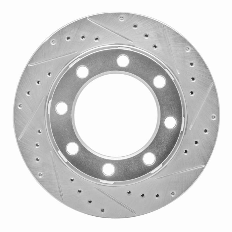 DFC 75-93 Dodge W350 Front Right Drilled & Slotted Silver Brake Rotor