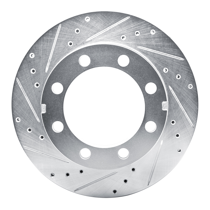 DFC 77-93 Chevrolet K30 Front Left Drilled & Slotted Silver Brake Rotor