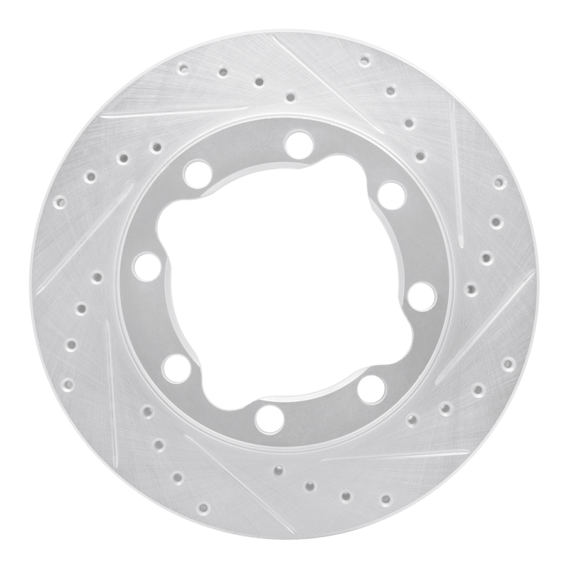 DFC 92-00 Chevrolet K3500 Front Right Drilled & Slotted Silver Brake Rotor