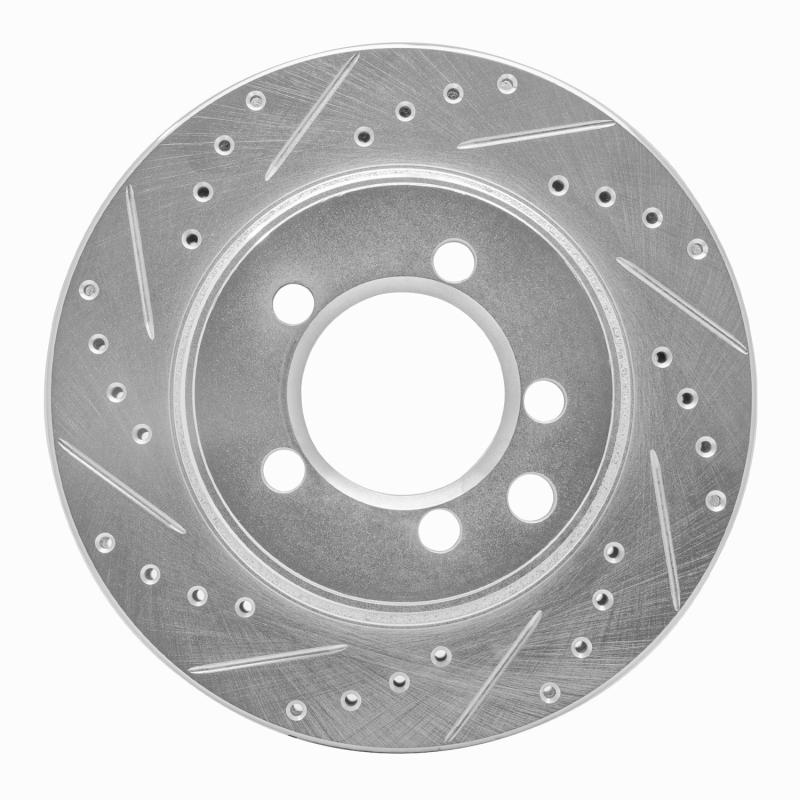 DFC 74-81 Dodge W100 Front Left Drilled & Slotted Silver Brake Rotor