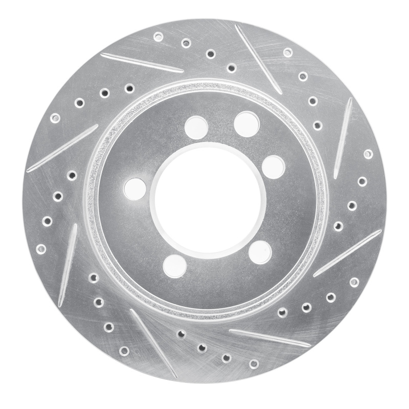 DFC 74-81 Dodge W100 Front Right Drilled & Slotted Silver Brake Rotor