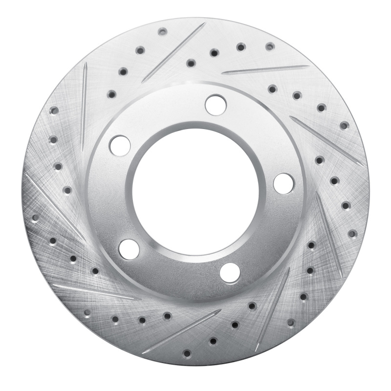 DFC 80-93 Dodge RamCharger 4WD Front Left Drilled & Slotted Silver Brake Rotor