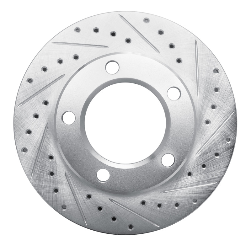 DFC 80-93 Dodge W100 Front Right Drilled & Slotted Silver Brake Rotor