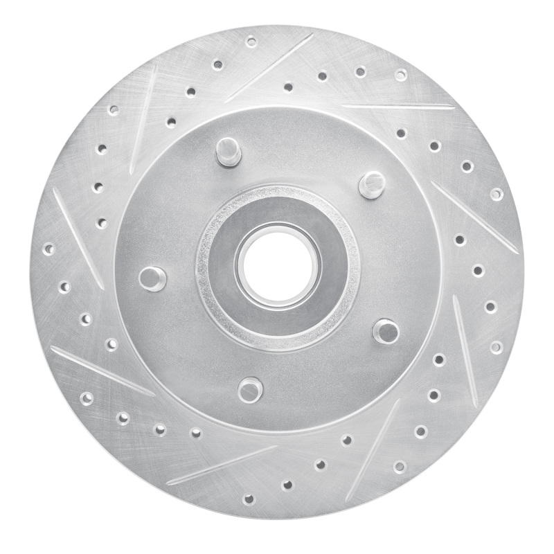 DFC 85-97 Dodge B1500 Front Left Drilled & Slotted Silver Brake Rotor