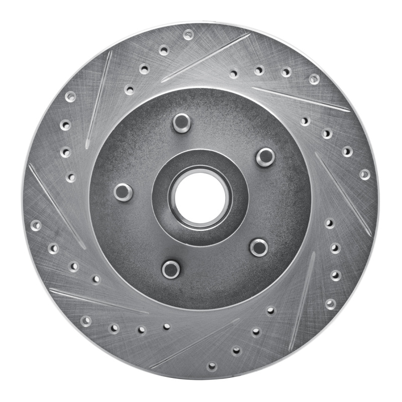 DFC 87-90 Dodge Dakota RWD Front Left Drilled & Slotted Silver Brake Rotor