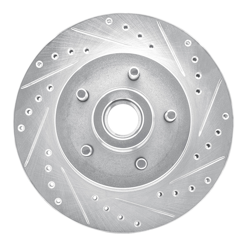 DFC 87-90 Dodge Dakota RWD Front Right Drilled & Slotted Silver Brake Rotor