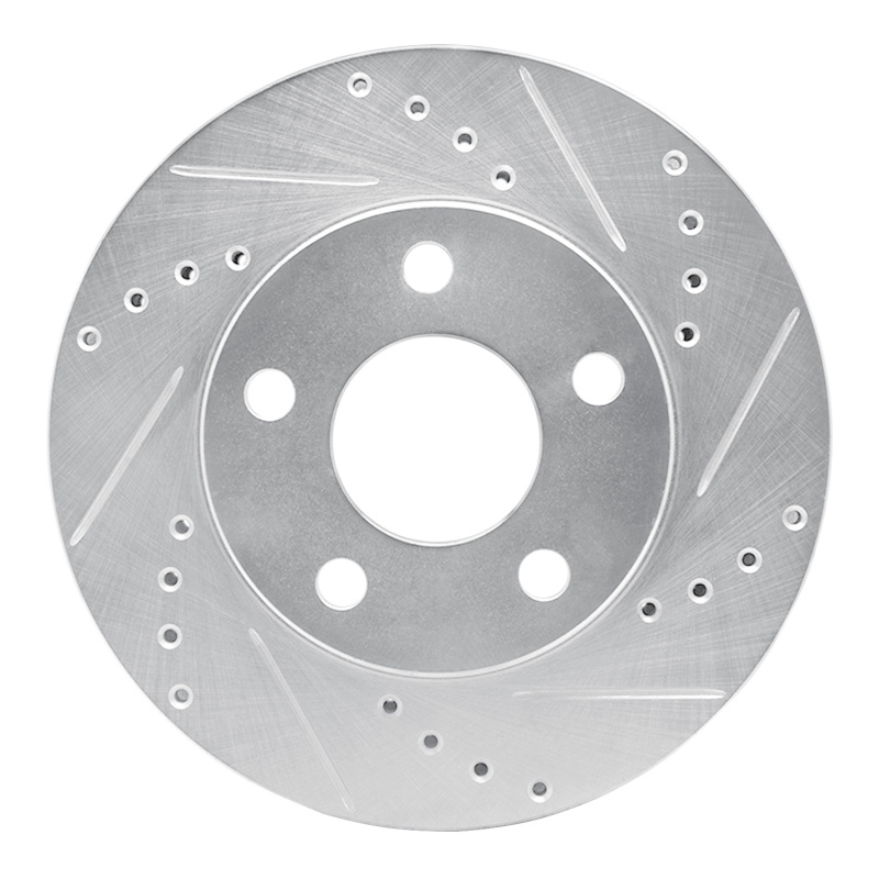 DFC 87-90 Chrysler Town & Country Front Right Drilled & Slotted Silver Brake Rotor