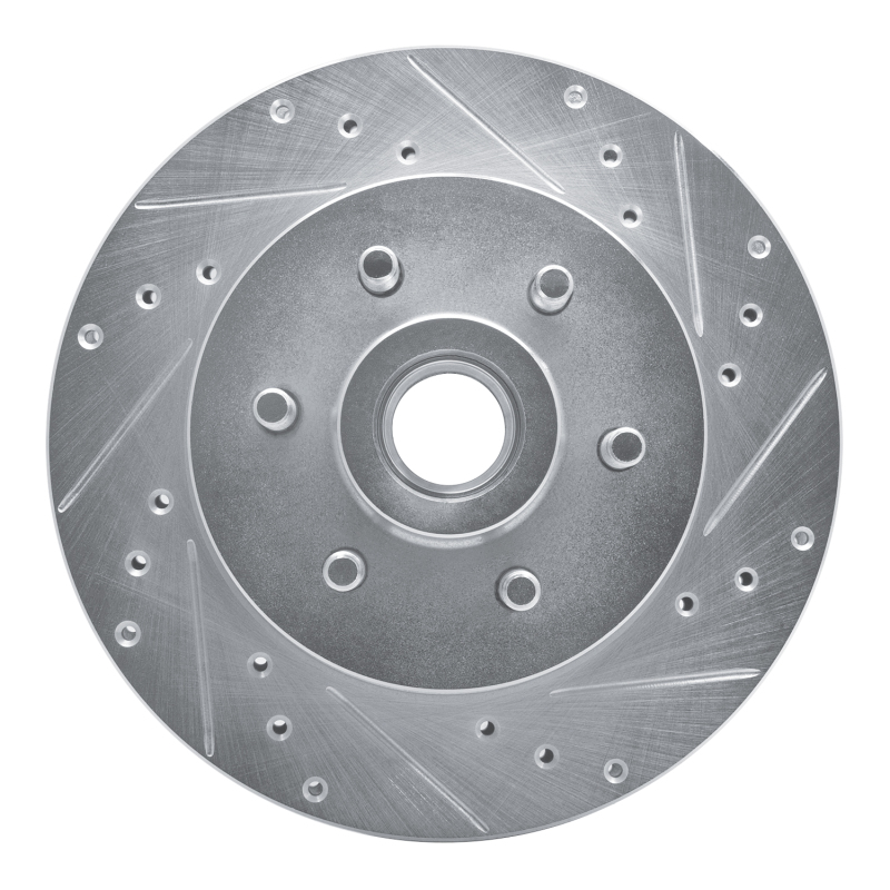 DFC 93-96 Dodge Dakota RWD Front Right Drilled & Slotted Silver Brake Rotor