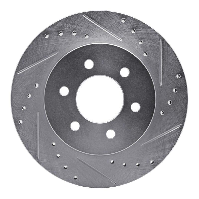 DFC 97-02 Dodge Durango Front Right Drilled & Slotted Silver Brake Rotor