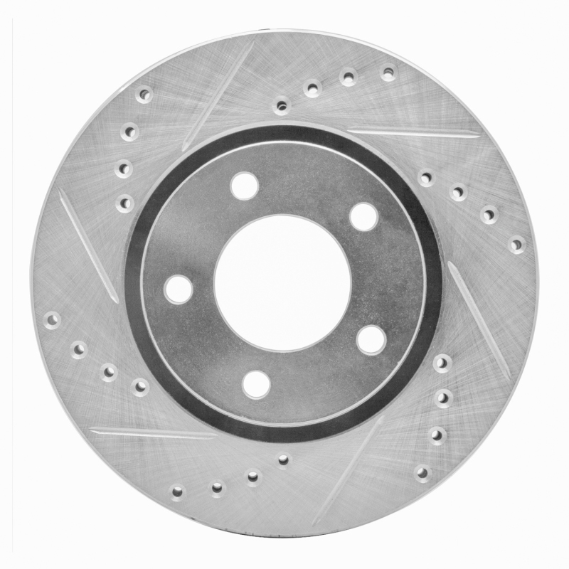 DFC 01-07 Chrysler Voyager Front Left Drilled & Slotted Silver Brake Rotor
