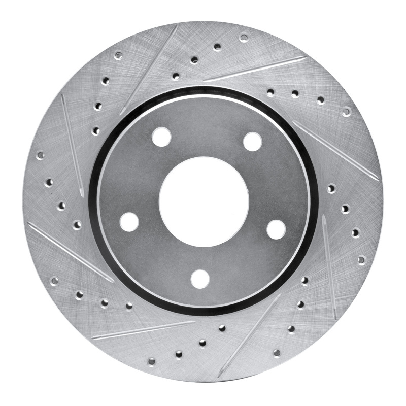 DFC 08-16 Chrysler Town & Country Front Left Drilled & Slotted Silver Brake Rotor