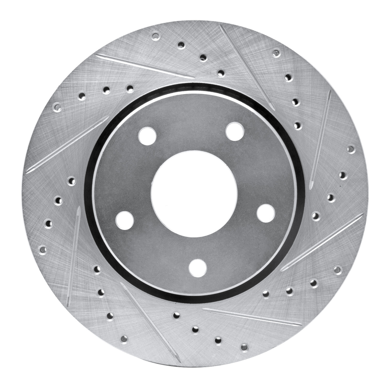 DFC 08-16 Chrysler Town & Country Front Right Drilled & Slotted Silver Brake Rotor