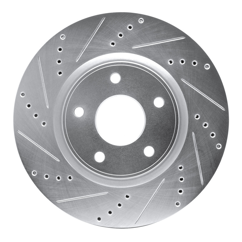 DFC 12-25 Chrysler Voyager Front Left Drilled & Slotted Silver Brake Rotor
