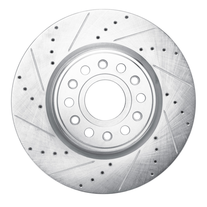 DFC 19-25 Ram 1500 Front Left Drilled & Slotted Silver Brake Rotor