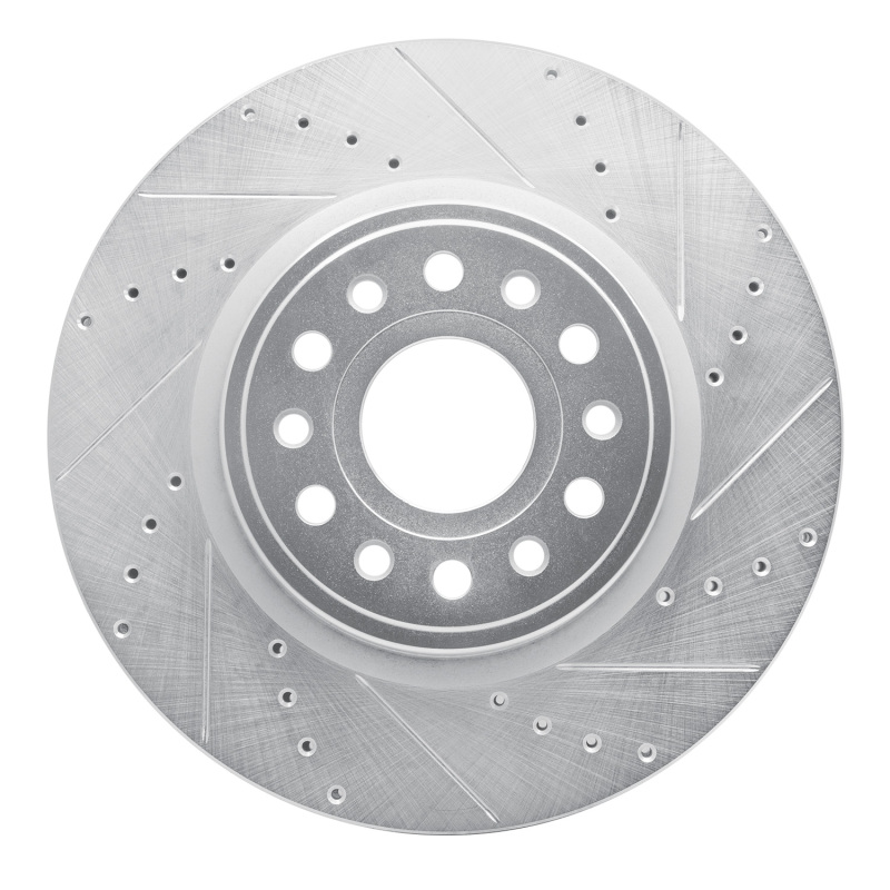 DFC 19-25 Ram 1500 Front Right Drilled & Slotted Silver Brake Rotor
