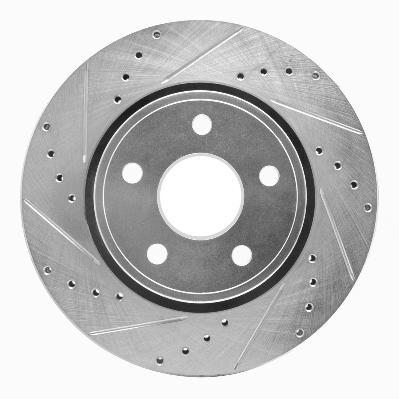 DFC 05-10 Jeep Grand Cherokee Front Left Drilled & Slotted Silver Brake Rotor