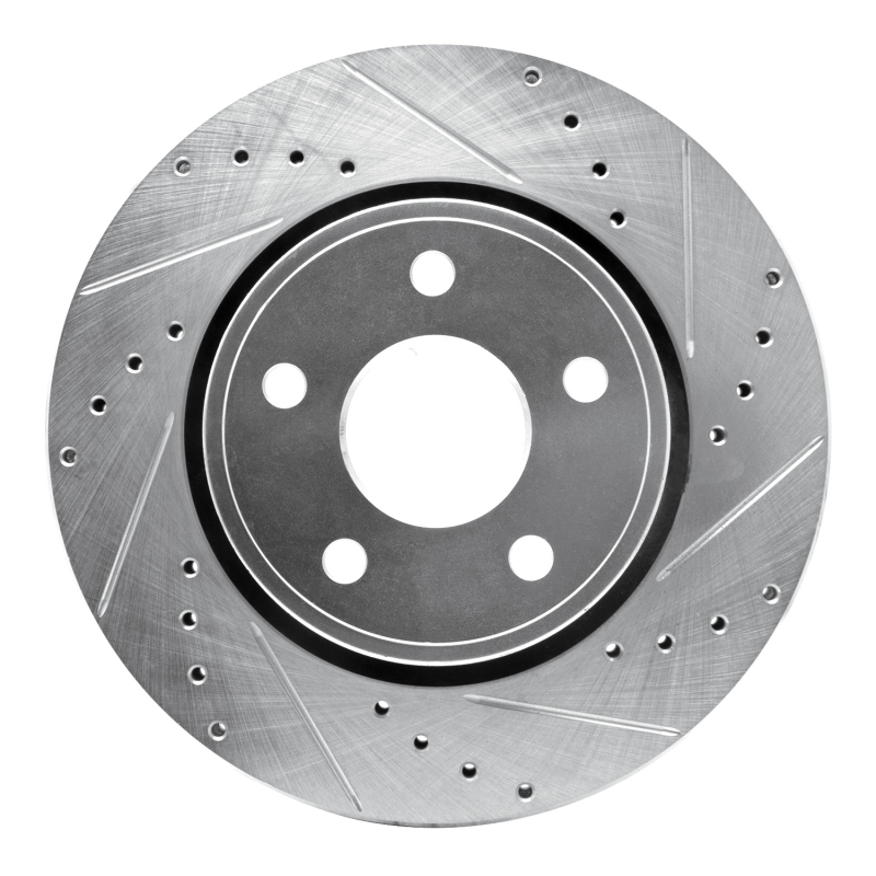 DFC 05-10 Jeep Commander Front Right Drilled & Slotted Silver Brake Rotor