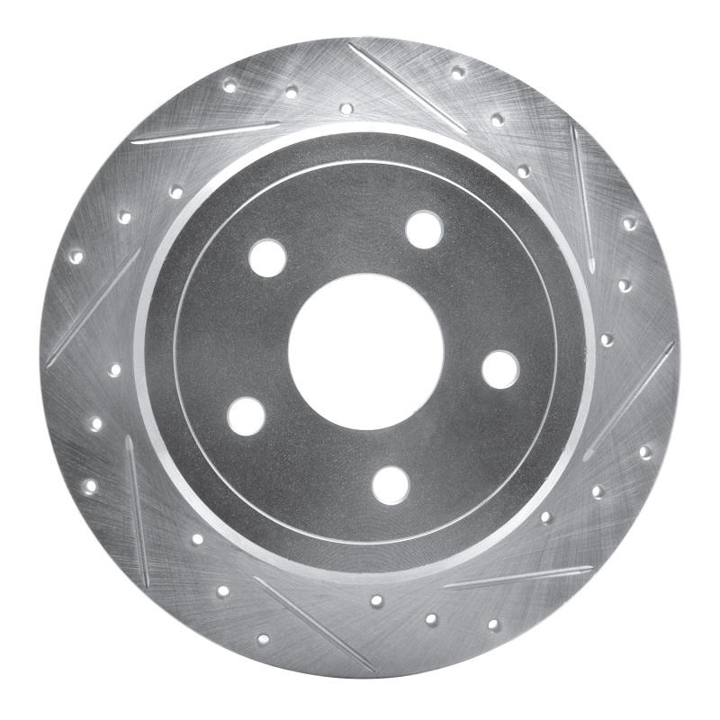 DFC 05-10 Jeep Grand Cherokee Rear Right Drilled & Slotted Silver Brake Rotor