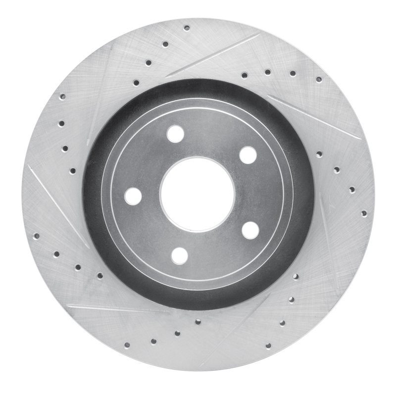 DFC 06-10 Jeep Grand Cherokee Front Left Drilled & Slotted Silver Brake Rotor