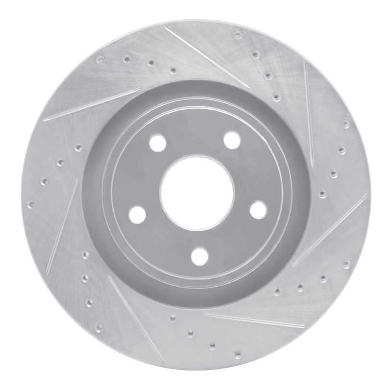 DFC 06-10 Jeep Grand Cherokee Front Right Drilled & Slotted Silver Brake Rotor