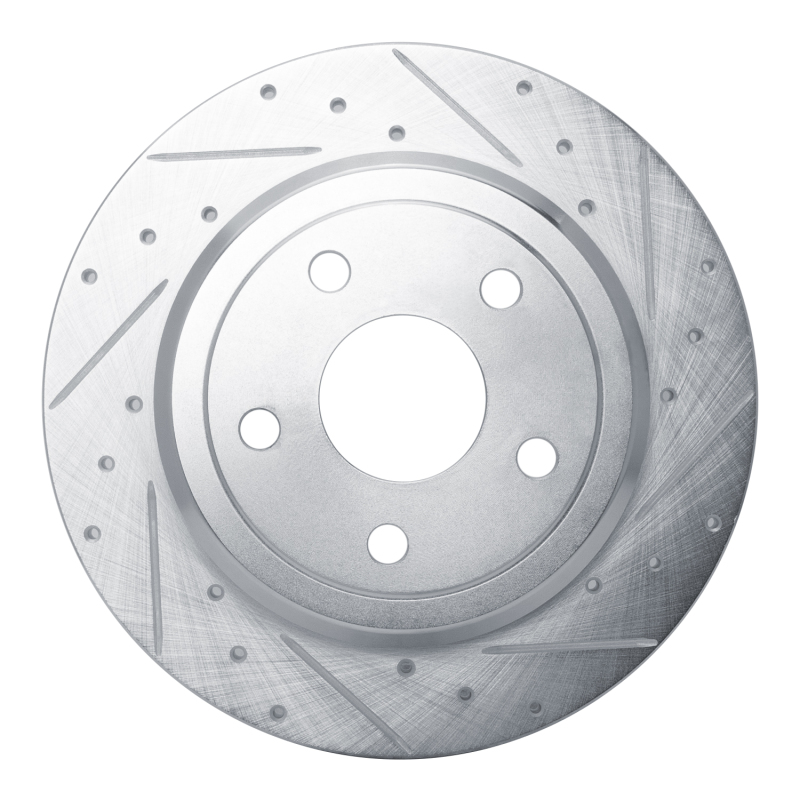 DFC 11-22 Dodge Durango Rear Right Drilled & Slotted Silver Brake Rotor
