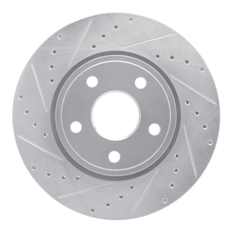 DFC 11-22 Dodge Durango Front Left Drilled & Slotted Silver Brake Rotor