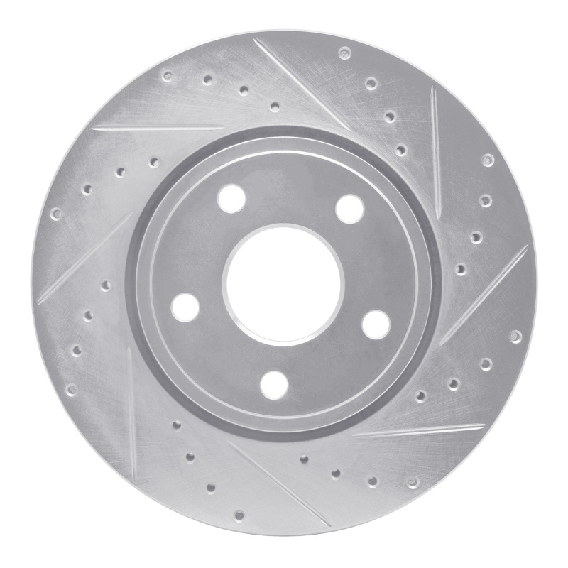 DFC 11-22 Dodge Durango Front Right Drilled & Slotted Silver Brake Rotor