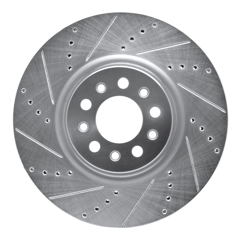 DFC 14-25 Alfa Romeo TONALE Front Left Drilled & Slotted Silver Brake Rotor
