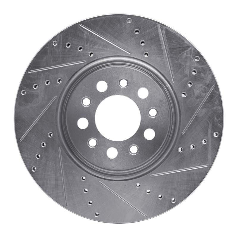 DFC 14-25 Alfa Romeo TONALE Front Right Drilled & Slotted Silver Brake Rotor
