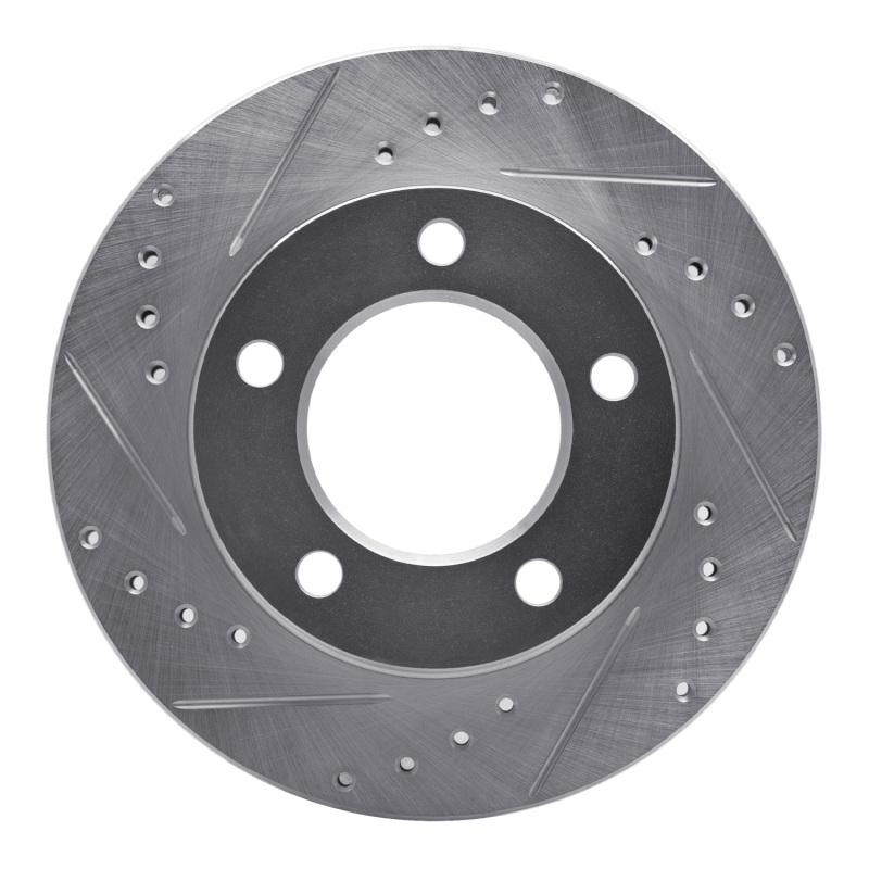 DFC 76-86 Jeep CJ5 Front Left Drilled & Slotted Silver Brake Rotor