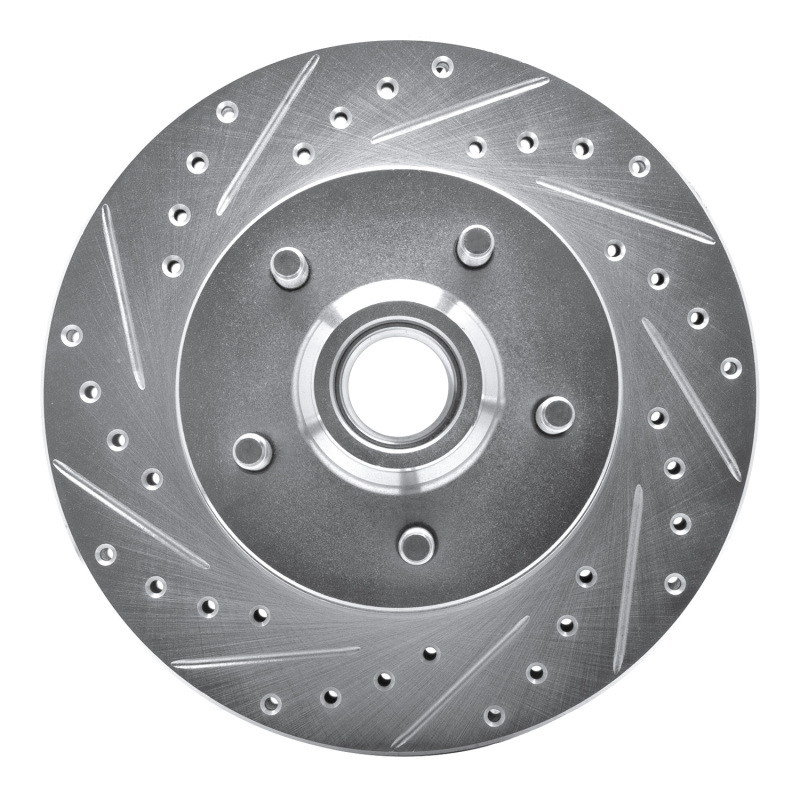 DFC 86-92 Jeep Comanche Front Left Drilled & Slotted Silver Brake Rotor