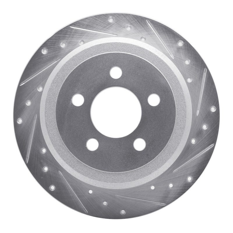 DFC 07-12 Dodge Nitro Rear Left Drilled & Slotted Silver Brake Rotor