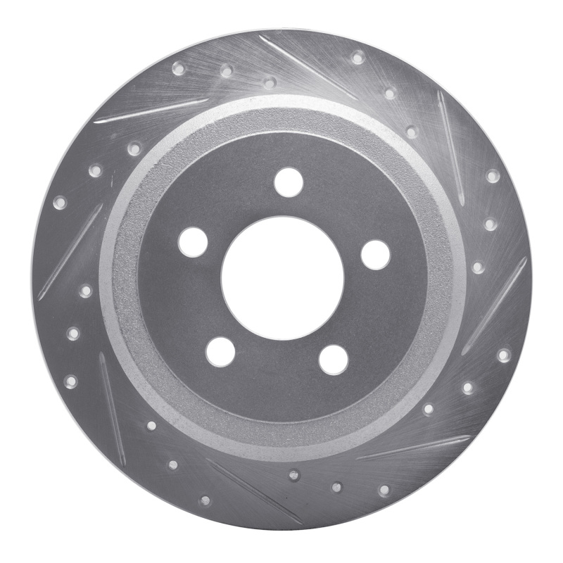 DFC 07-12 Dodge Nitro Rear Right Drilled & Slotted Silver Brake Rotor