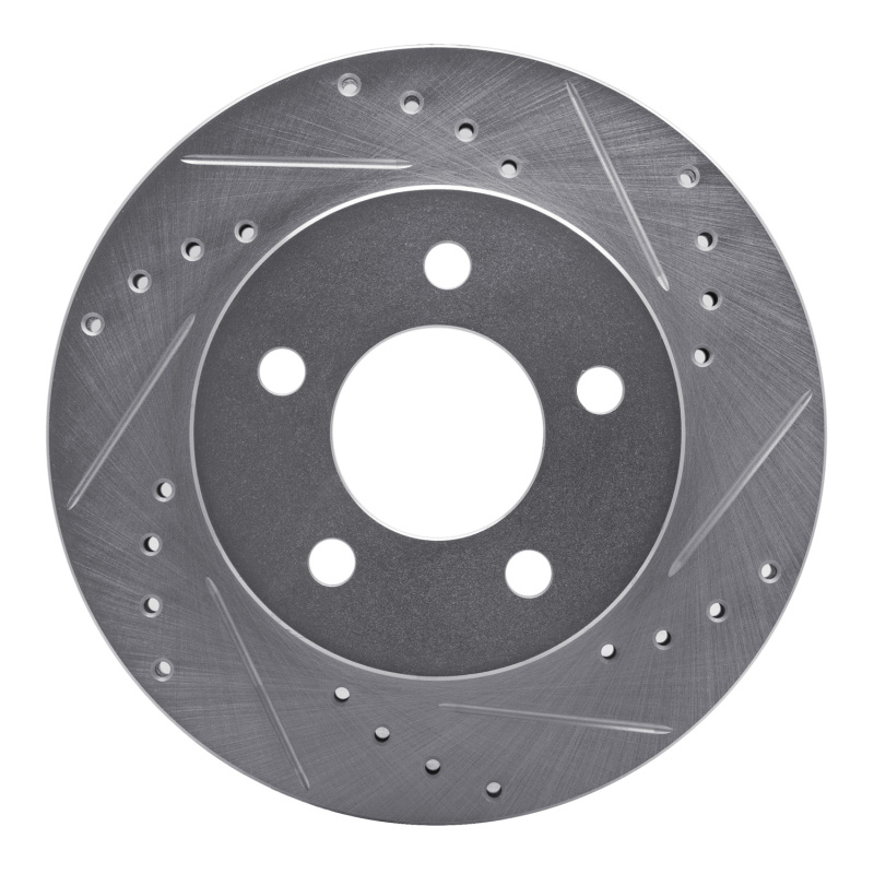 DFC 90-99 Jeep Grand Wagoneer Front Right Drilled & Slotted Silver Brake Rotor