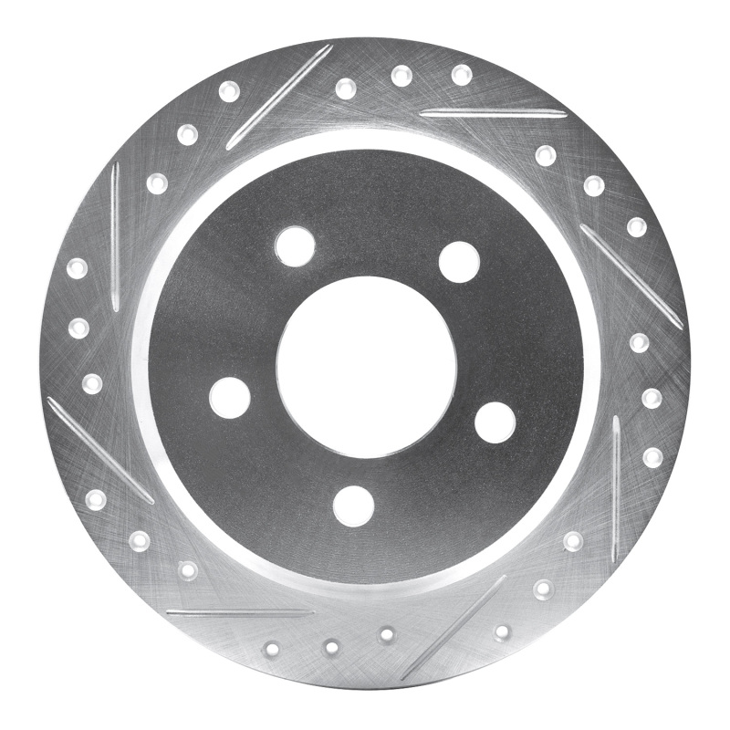 DFC 93-98 Jeep Grand Cherokee Rear Left Drilled & Slotted Silver Brake Rotor