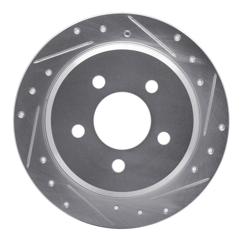 DFC 93-98 Jeep Grand Wagoneer Rear Right Drilled & Slotted Silver Brake Rotor