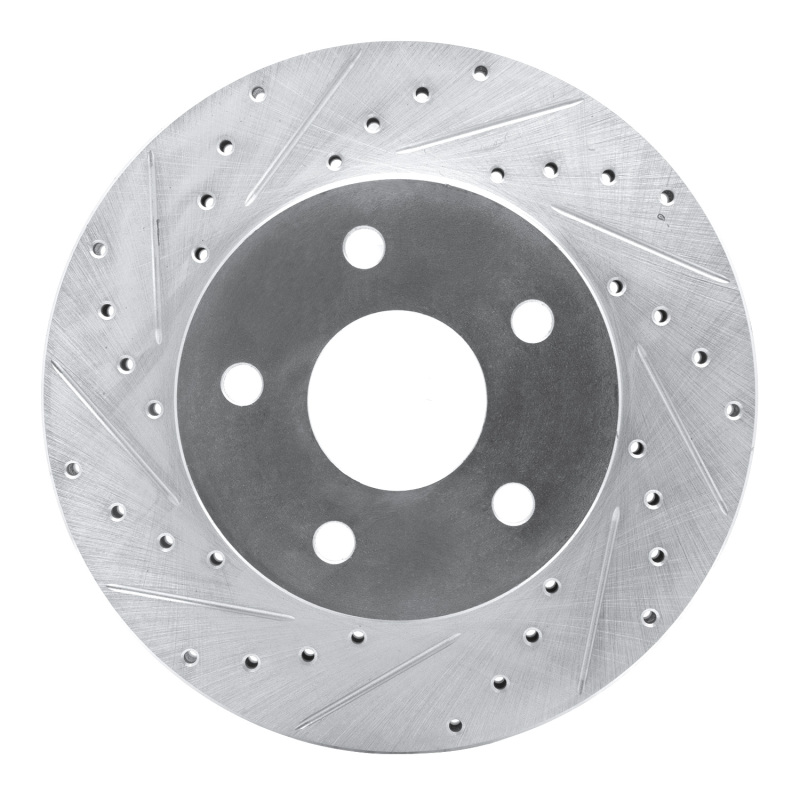 DFC 99-04 Jeep Grand Cherokee Front Left Drilled & Slotted Silver Brake Rotor