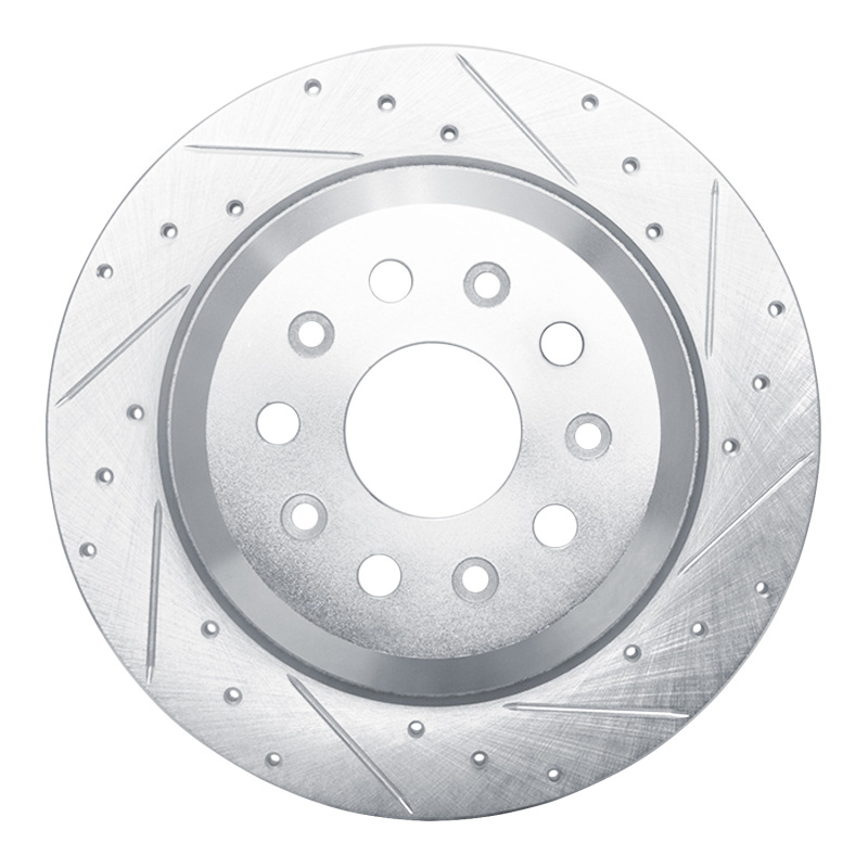 DFC 99-04 Jeep Grand Cherokee Front Right Drilled & Slotted Silver Brake Rotor