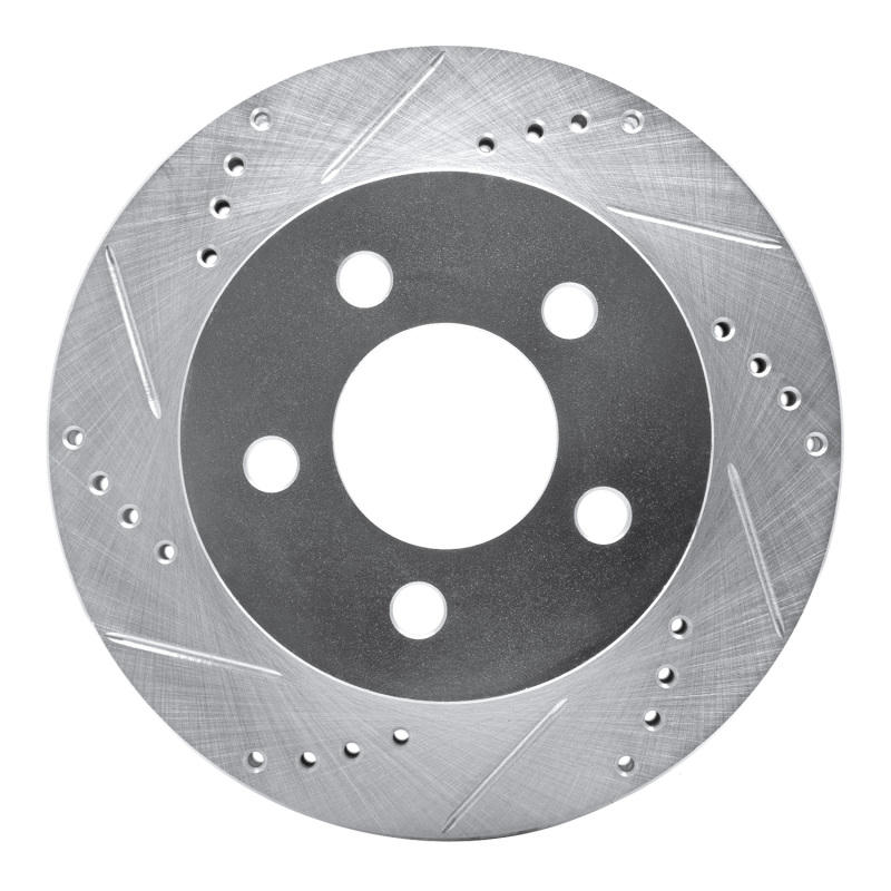 DFC 99-06 Jeep Wrangler Front Left Drilled & Slotted Silver Brake Rotor