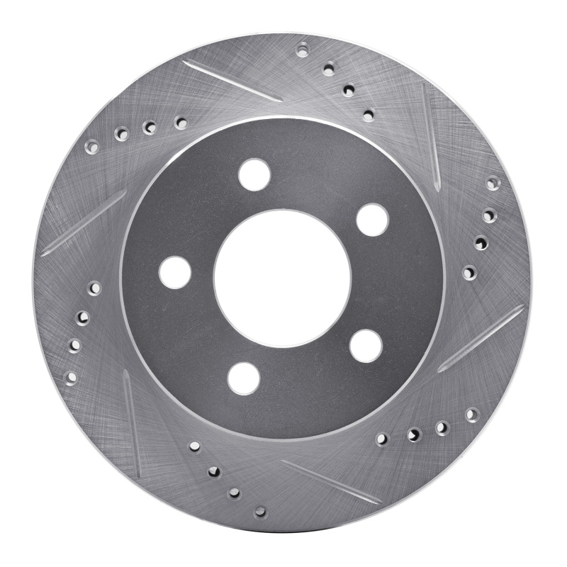 DFC 99-06 Jeep Cherokee Front Right Drilled & Slotted Silver Brake Rotor